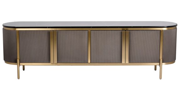 Komoda Grafitowa Marmur Złote Nogi – Eleganza