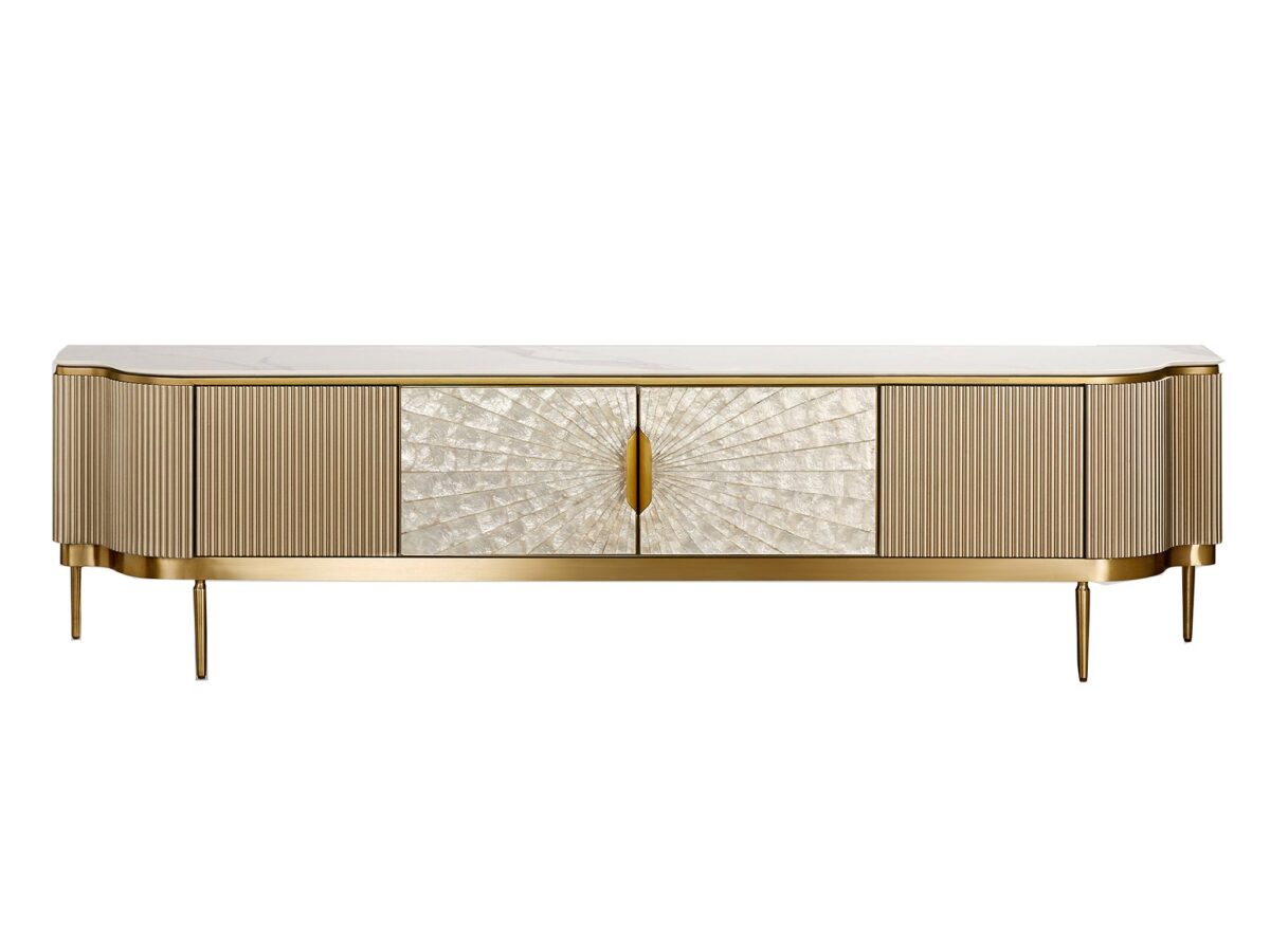 RTV Komoda Szampańska Muszla Morska Marmurowy Blat – Eleganza