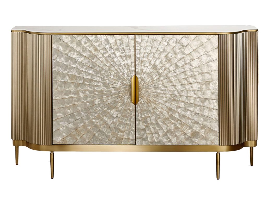 Szampańska Komoda Muszla Morska Marmurowy Blat – Eleganza