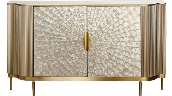 Szampańska Komoda Muszla Morska Marmurowy Blat – Eleganza