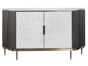 Grafitowa Komoda Muszla Morska Marmurowy Blat – Eleganza