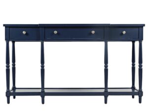 Ciemnogranatowa konsola Hampton z minimalistycznymi uchwytami – Avola