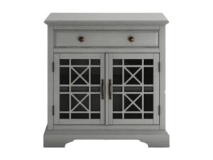 Komoda szaromiętowa z detalami naturalnego drewna – Avola