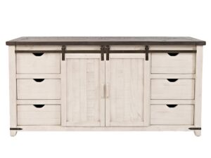 Rustykalna Komoda Sosnowa z Drzwiami Barn Doors – Avola