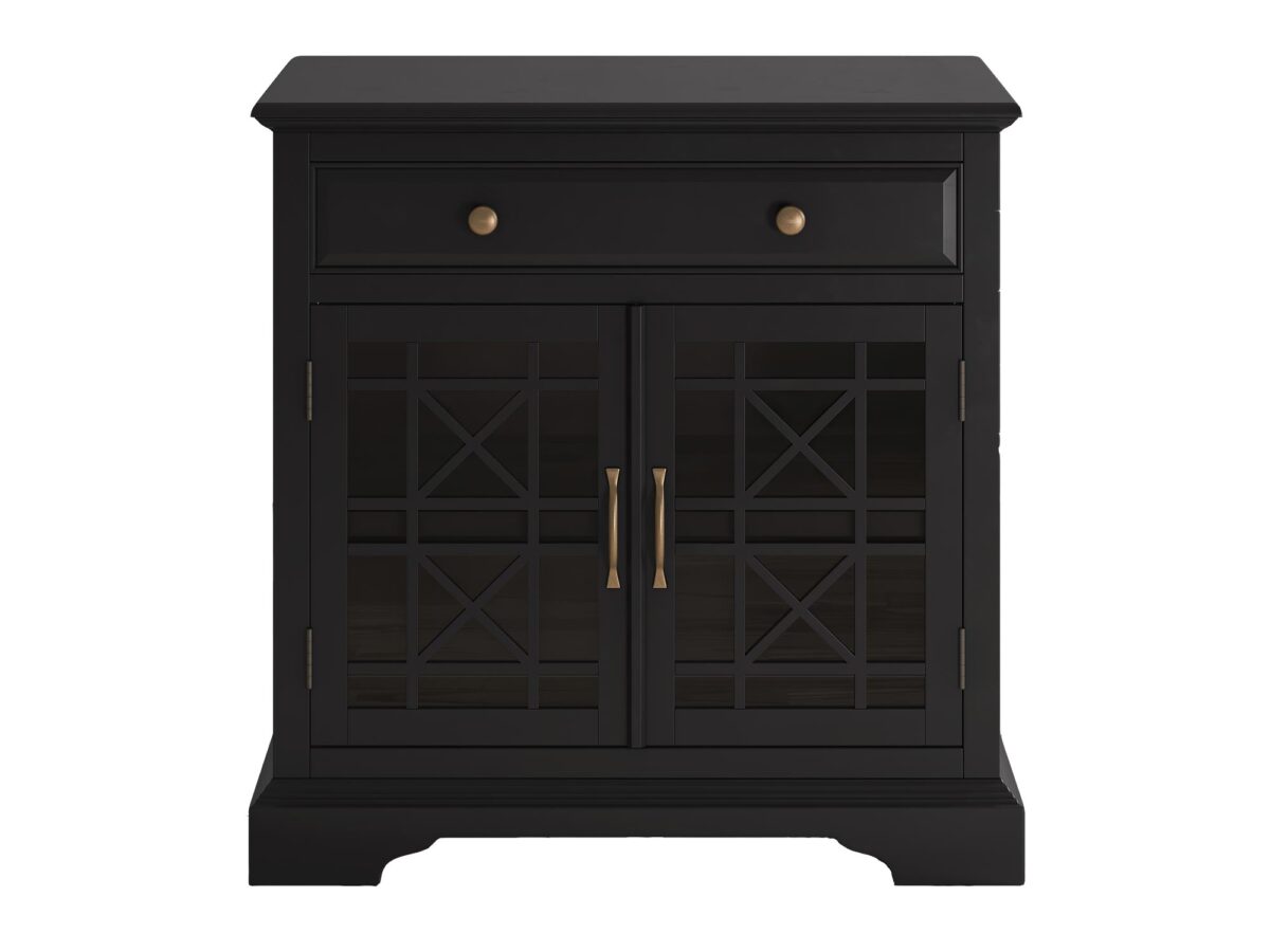 Czarna komoda z czerwonym efektem vintage – Avola