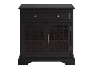 Czarna komoda z czerwonym efektem vintage – Avola