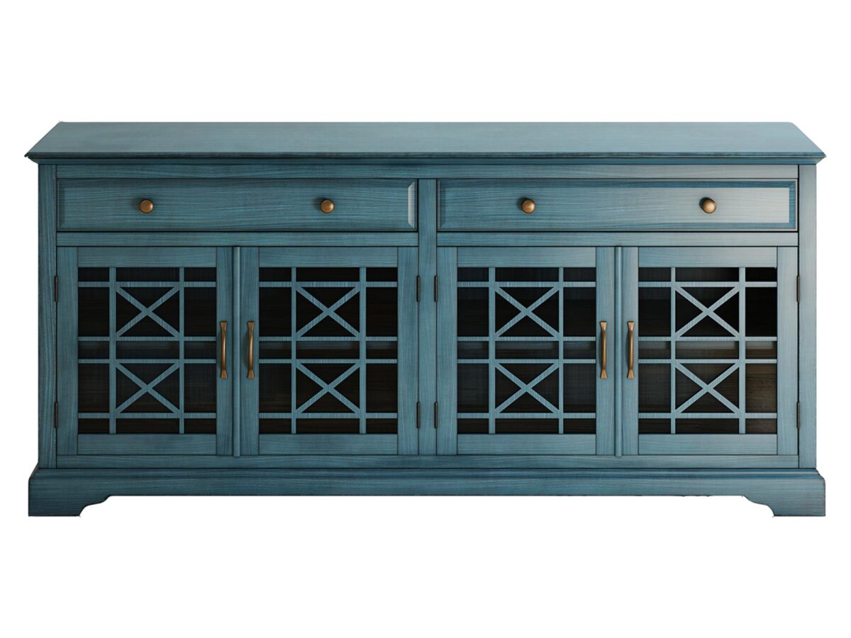 Ciemnoniebieska komoda vintage z delikatnym przetarciem – Avola