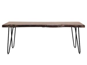 Ławka loftowa z orzechowym wykończeniem i metalem – Avola
