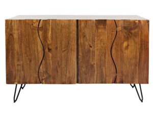 Komoda loftowa orzechowa z metalową podstawą – Avola