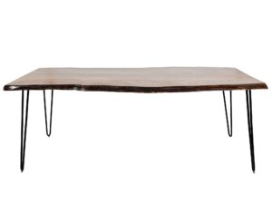 Industrialny stół z orzechowym blatem i metalowymi nogami – Avola