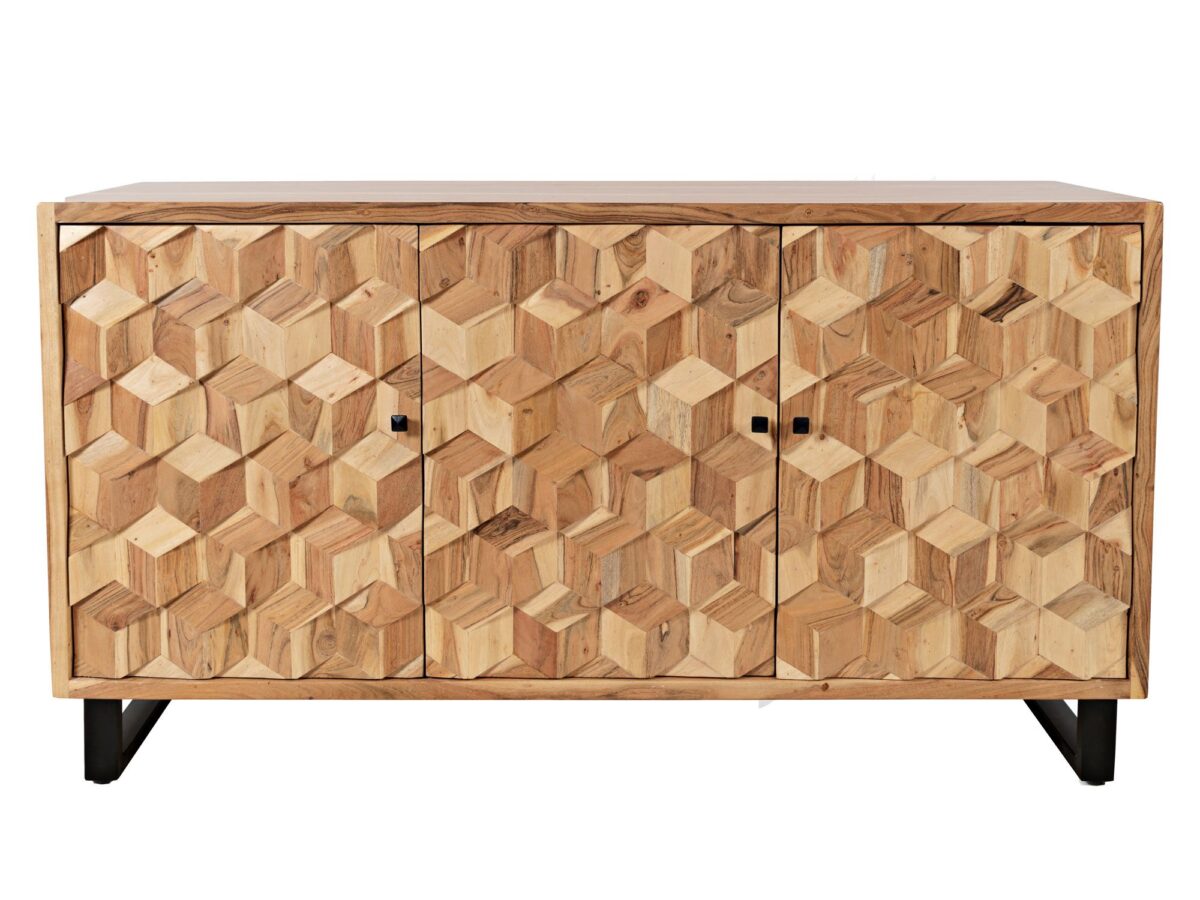 Komoda akacjowa z intarsją w naturalnym stylu – Avola