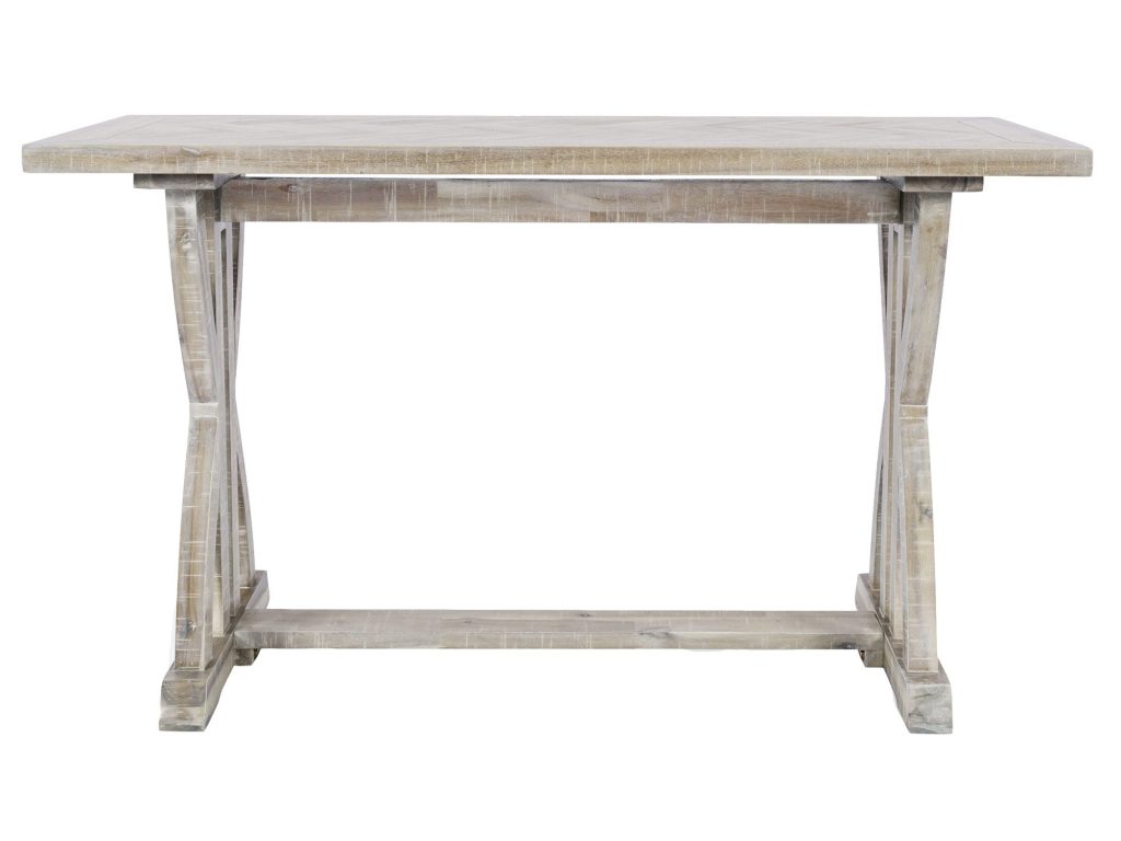 Konsola retro z jasnego drewna z wzorem jodełki – Avola