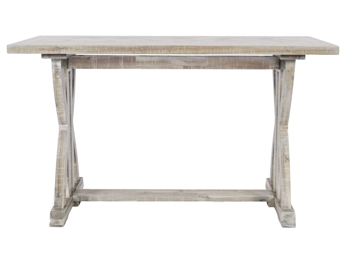 Konsola retro z jasnego drewna z wzorem jodełki – Avola