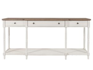 Kremowa Konsola Hampton Brązowy Blat Szuflady – Avola