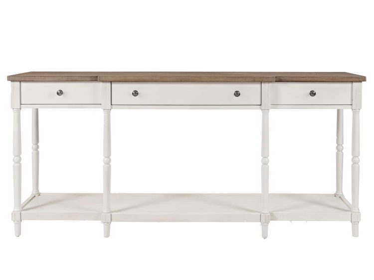 Komoda drewniana z frontami w stylu rustykalnym, czarnymi metalowymi nogami i dekoracyjnym geometrycznym wzorem w kolorze czerni