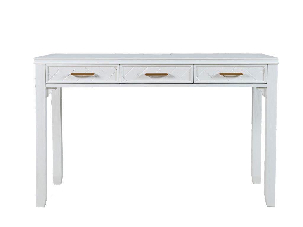 Białe Biurko Klasyczne z USB i Szufladami – Avola