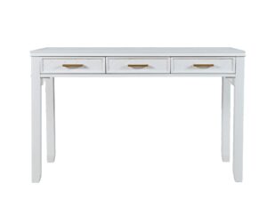 Białe Biurko Klasyczne z USB i Szufladami – Avola