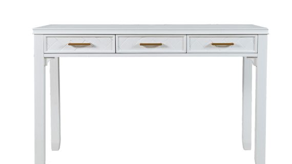 Białe Biurko Klasyczne z USB i Szufladami – Avola