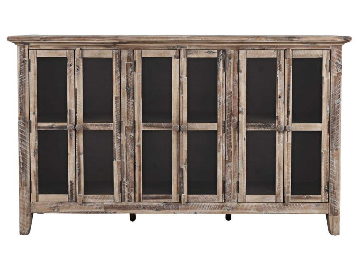 Komoda Rustykalna Styl Przeszklone Drzwi – Avola