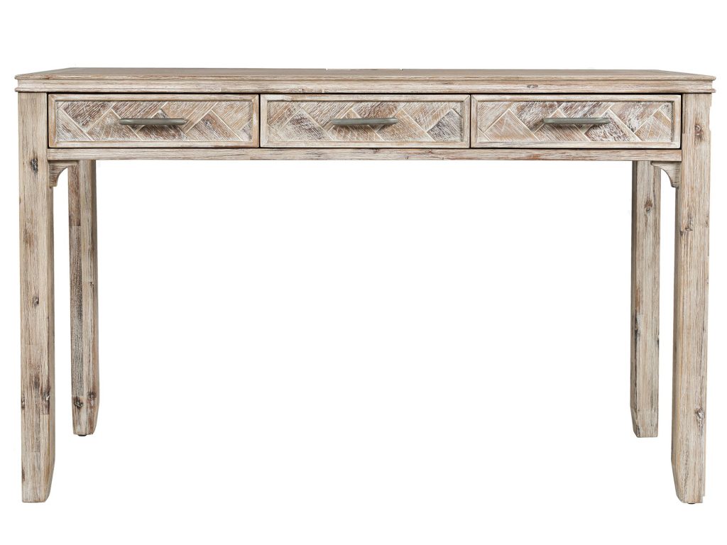 Klasyczne Biurko Naturalne Drewno USB – Avola