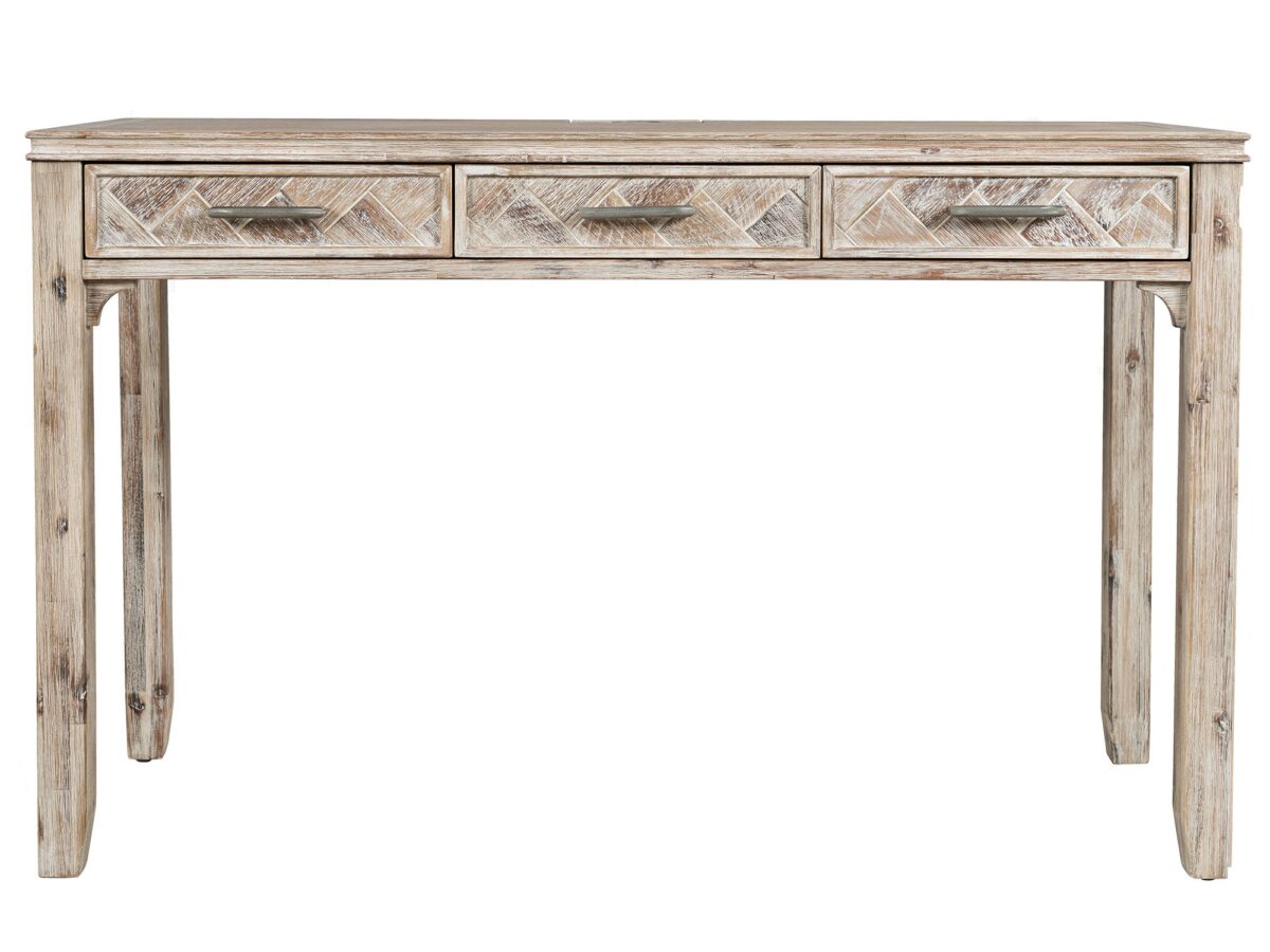 Klasyczne Biurko Naturalne Drewno USB – Avola