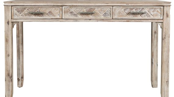 Klasyczne Biurko Naturalne Drewno USB – Avola