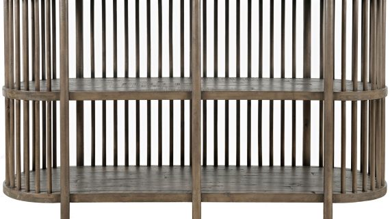 Boho Komoda Owalna Jasnobrązowe Drewno Szczebelki – Avola