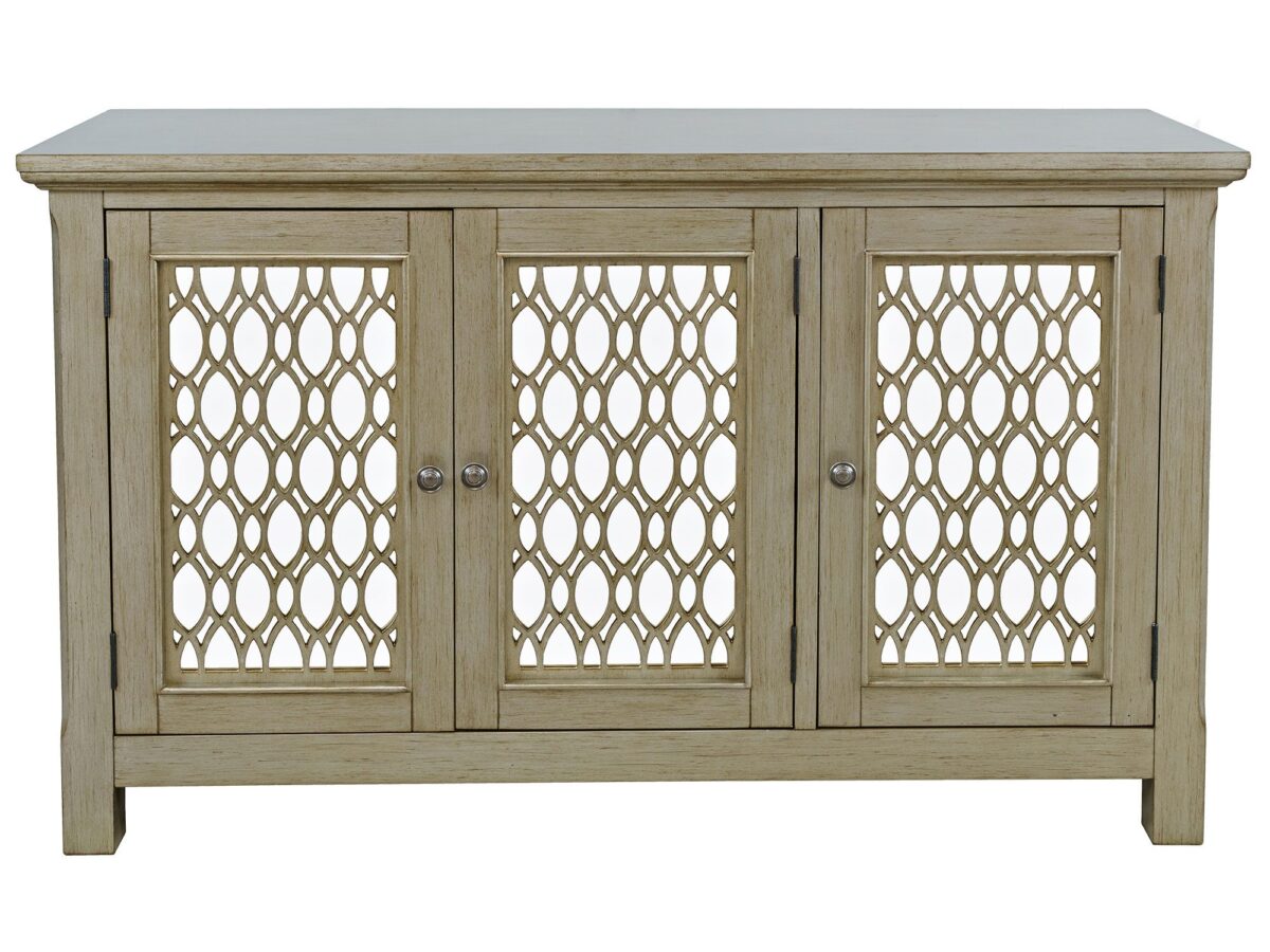 Złota Komoda Lustrzane Drzwi Eleganckie Szprosy – Avola