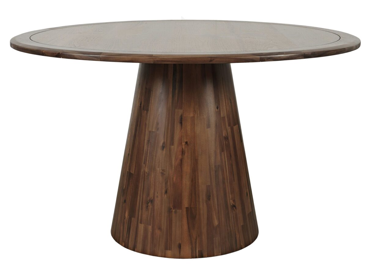 Drewniany Stół Mid-Century 127cm Okrągły Blat – Avola