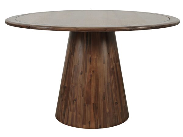 Stół okrągły z litego drewna orzechowego w stylu nowoczesnym