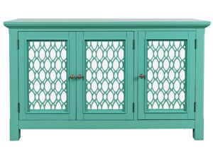 Zielono-Turkusowa Komoda Drzwi Lustrzane Szprosy – Avola