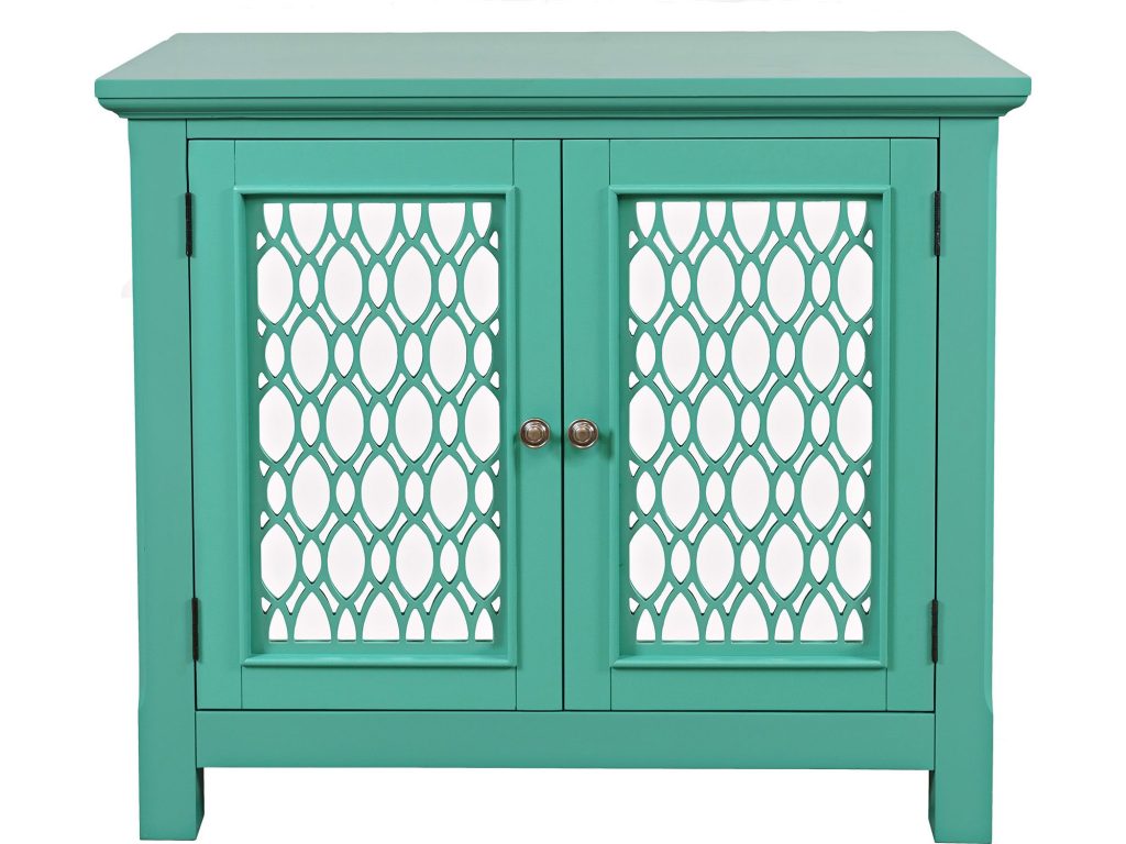 Turkusowo-Zielona Komoda Lustrzane Drzwi Szprosy – Avola