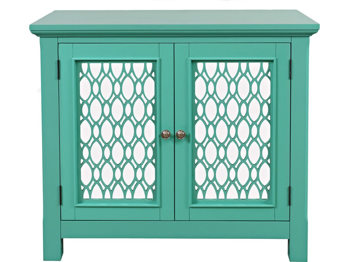 Turkusowo-Zielona Komoda Lustrzane Drzwi Szprosy – Avola
