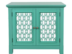 Turkusowo-Zielona Komoda Lustrzane Drzwi Szprosy – Avola