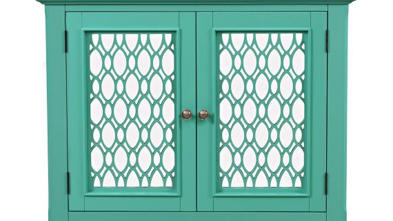 Turkusowo-Zielona Komoda Lustrzane Drzwi Szprosy – Avola