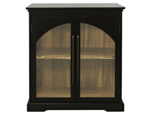 Czarna Komoda Dwoje Drzwi Przeszklonych Ozdobne Łuki – Avola