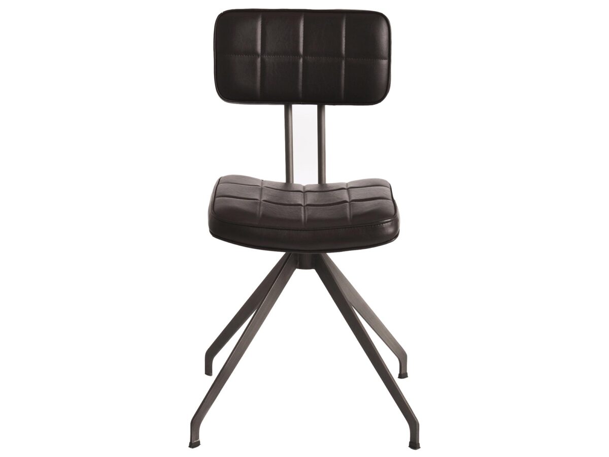 Krzesło retro tapicerowane ekoskórą i miękkim siedziskiem – Willowbrook