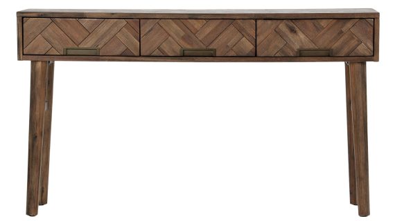 Konsola z litego drewna i 3D frontami w stylu retro – Willowbrook