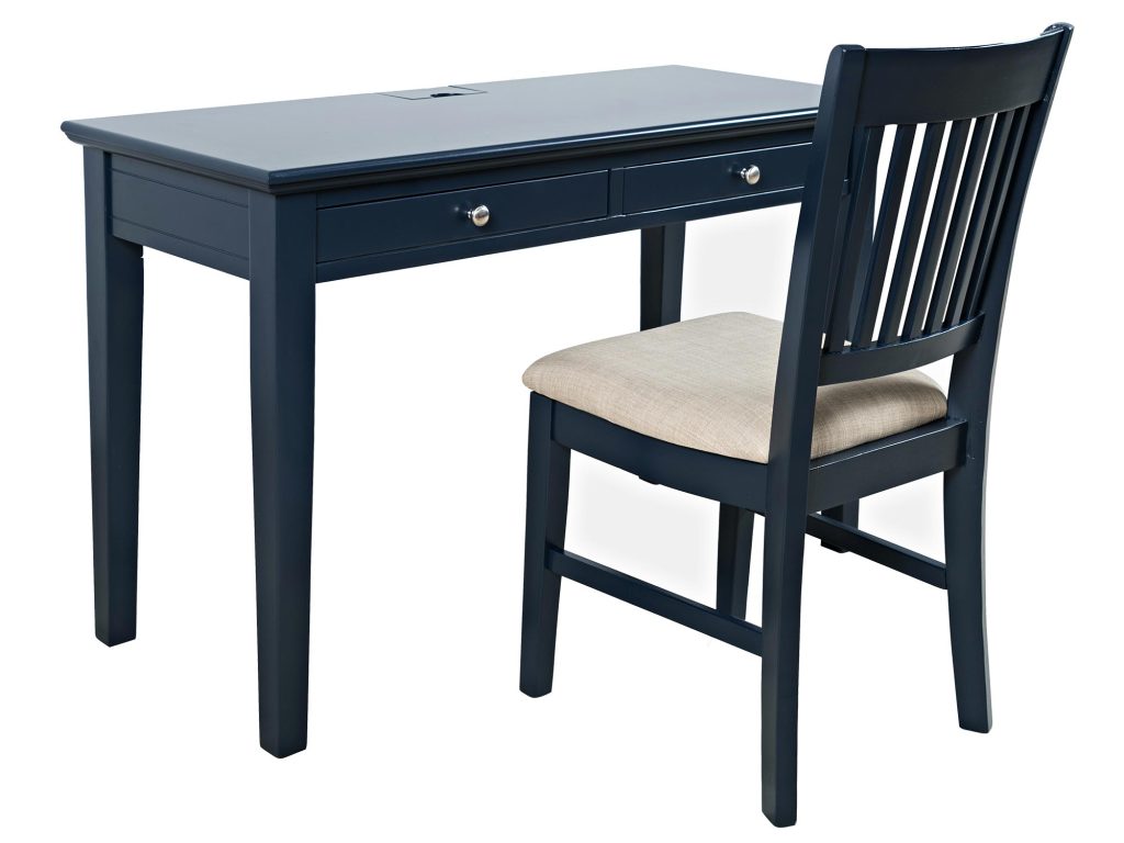 Zestaw Biurko Krzesło Ciemnogranatowy USB – Avola