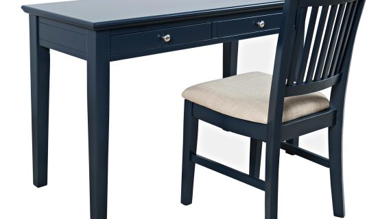 Zestaw Biurko Krzesło Ciemnogranatowy USB – Avola