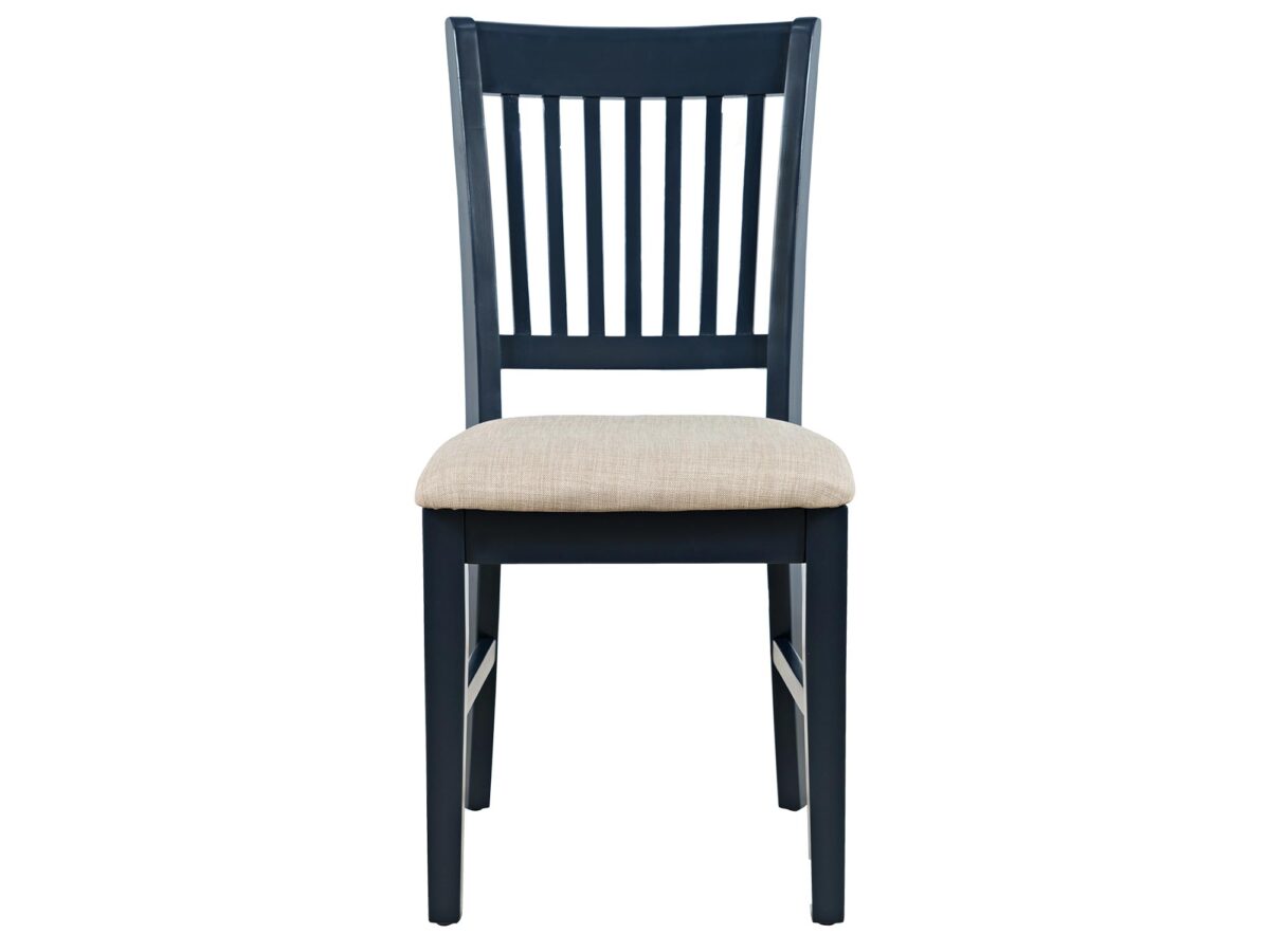 Ciemnogranatowe Krzesło Tapicerowane Kremowe Siedzisko – Avola