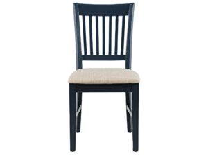 Ciemnogranatowe Krzesło Tapicerowane Kremowe Siedzisko – Avola