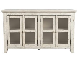 Rustykalna Komoda Kość Słoniowa Przeszklone Drzwi – Avola