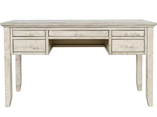 Biurko vintage z trzema szufladami i postarzanym wykończeniem