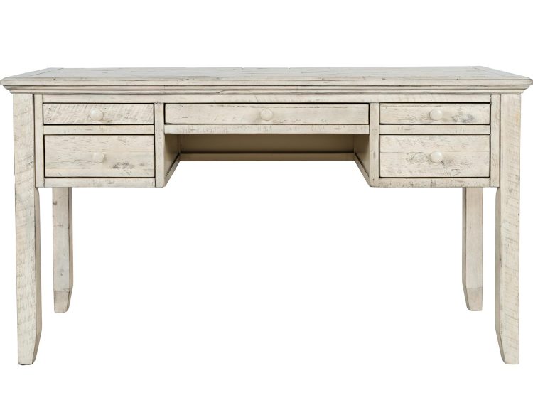 Biurko vintage z trzema szufladami i postarzanym wykończeniem