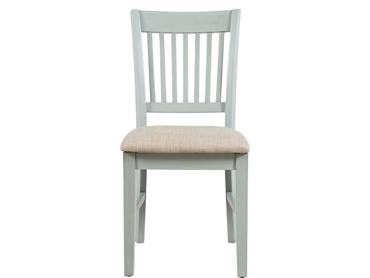 Krzesło drewniane w kolorze kremowym z tapicerowanym siedziskiem w beżu