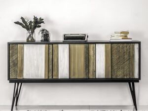 miniaturka Drewniana komoda retro z 3D frontami z akacji – Mondo