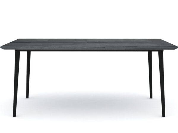 Czarny stół do jadalni w stylu industrialnym z prostą formą