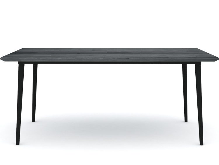 Czarny stół do jadalni w stylu industrialnym z prostą formą