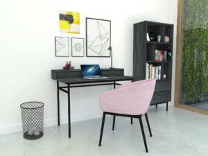 miniaturka Biurko retro 3D z grafitowymi nogami – Nobile